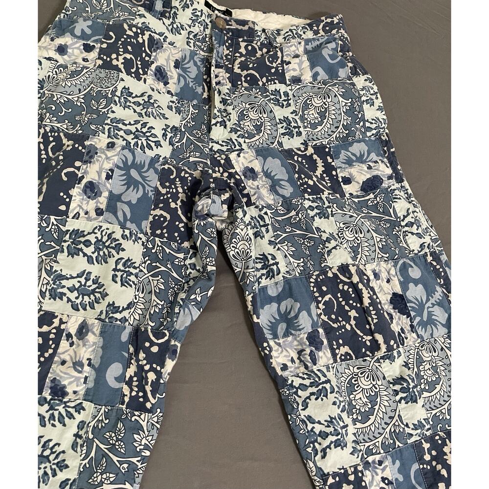 J.Crew Men’s 33x32 Blue White Patchwork Paisley Pants Excellent Cond - Picture 5 of 14